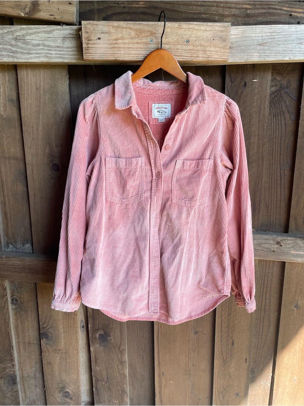 American Eagle Rose Pink Corduroy Shacket